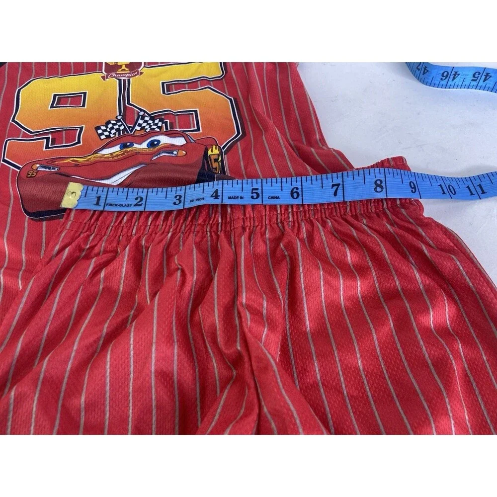 Disney Cars Lightning McQueen 2 Piece Jersey Shirt Shorts Set Outfit Boys Size 4